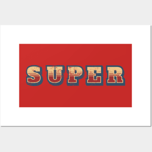 super | retro washed style Posters and Art